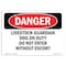 Signmission OSHA Danger Sign, 7" Height, 10" Width, Livestock Guardian Dog On Duty Do Not Enter, Landscape OS-DS-D-710-L-2150 - alternate 1